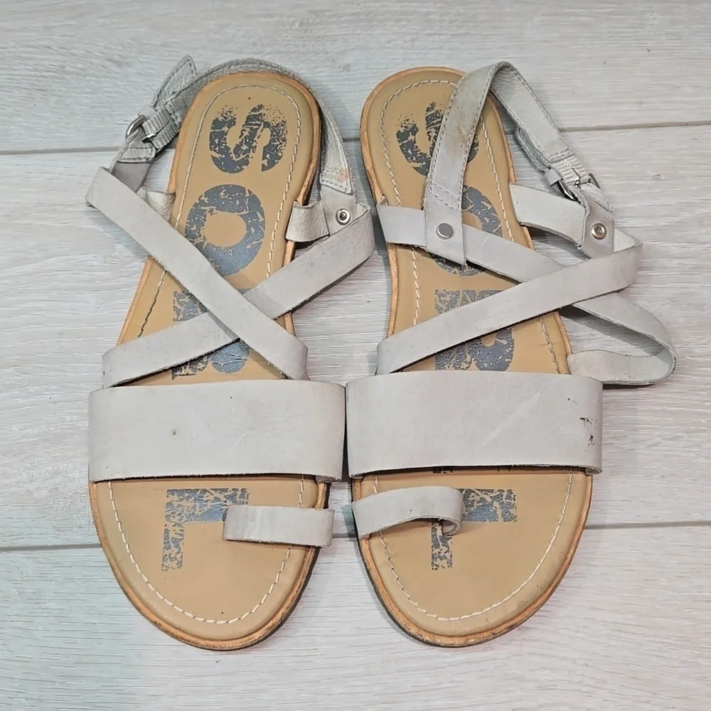 Sorel Women Ankle Leather Sandals Flats flip flop shoes sz 7